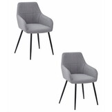 Eetkamerstoel BENI - 2 stuks - lichtgrijs - 85x57x59 cm