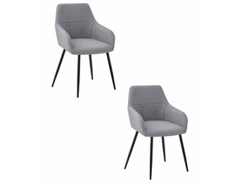 Eetkamerstoel BENI - 2 stuks - lichtgrijs - 85x57x59 cm