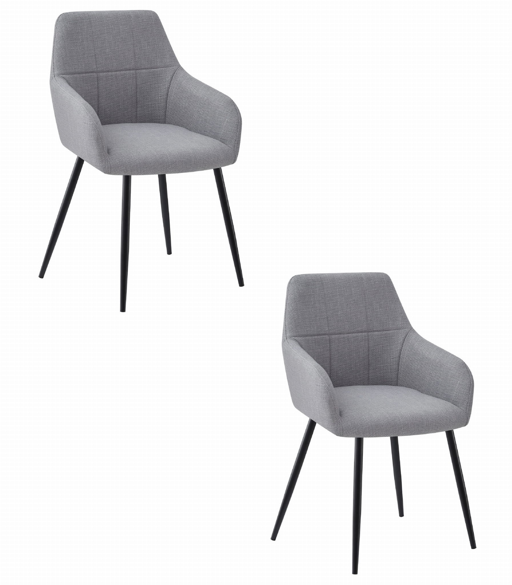 Eetkamerstoel BENI - 2 stuks - lichtgrijs - 85x57x59 cm