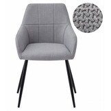 Eetkamerstoel BENI - 2 stuks - lichtgrijs - 85x57x59 cm