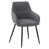 Eetkamerstoel BENI - 2 stuks - donkergrijs - BJORN stof