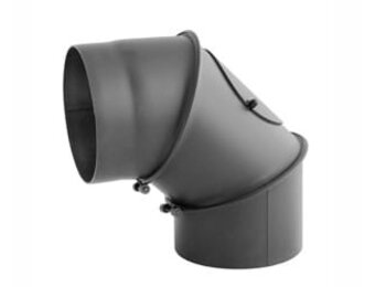 Kachelpijp - bocht - 90 graden - staal 2mm - Ø 120 mm - zwart