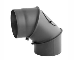 Kachelpijp - bocht - 90 graden - staal 2mm - Ø 120 mm - zwart