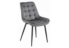 Eetkamerstoel BERA - donkergrijs - fluweel - 88x54x60 cm
