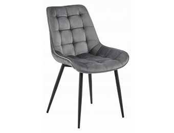 Eetkamerstoel BERA - donkergrijs - fluweel - 88x54x60 cm