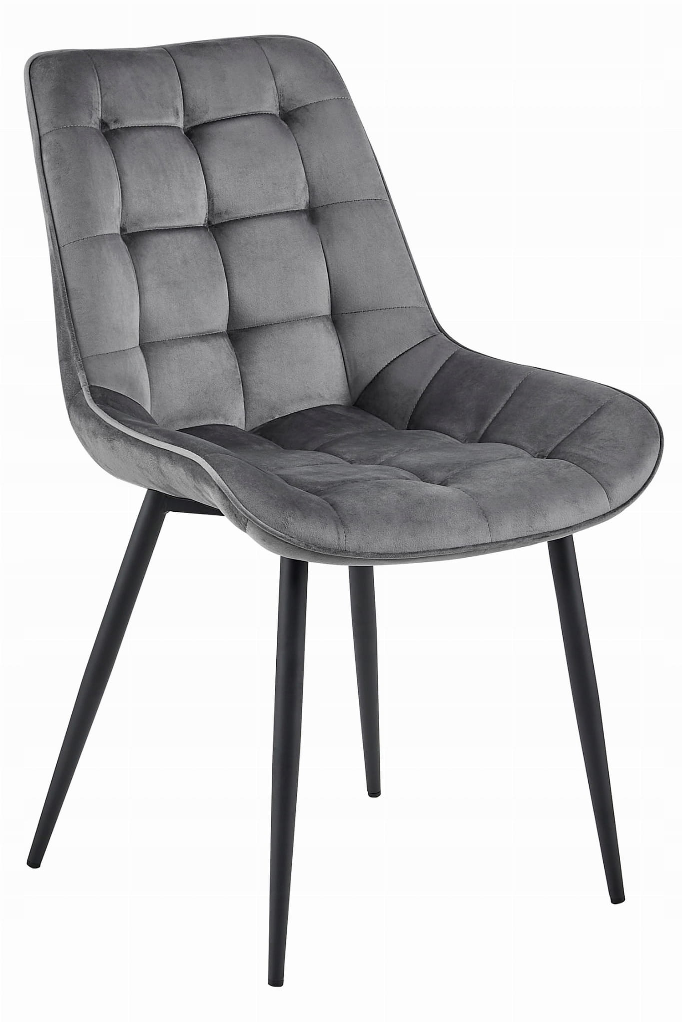 Eetkamerstoel BERA - donkergrijs - fluweel - 88x54x60 cm