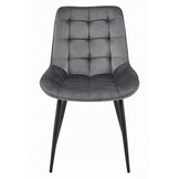 Eetkamerstoel BERA - donkergrijs - fluweel - 88x54x60 cm