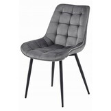 Eetkamerstoel BERA - donkergrijs - fluweel - 88x54x60 cm