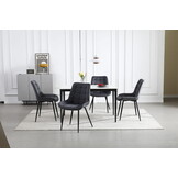 Eetkamerstoel BERA - donkergrijs - fluweel - 88x54x60 cm