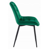 Eetkamerstoel BERA - donkergroen - fluweel - 86.5x45x54 cm