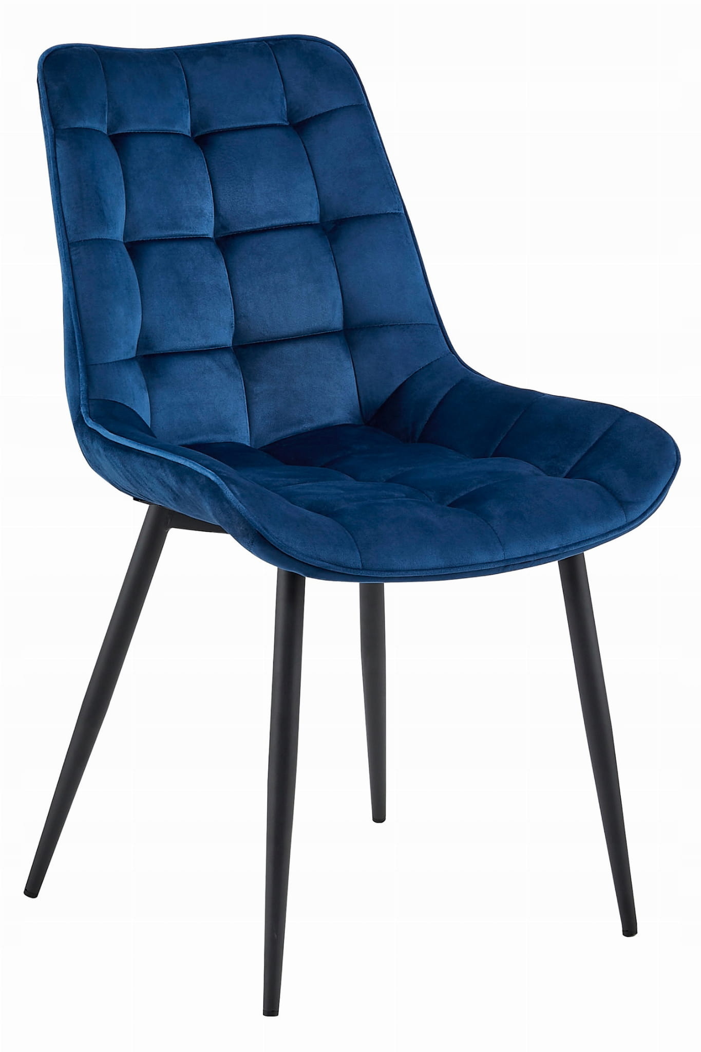 Eetkamerstoel BERA - 3 stuks - marineblauw - fluwelen zitting