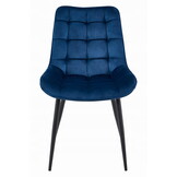 Eetkamerstoel BERA - 3 stuks - marineblauw - fluwelen zitting