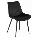 Eetkamerstoel SOSA - 2 stuks - zwart - velours - metaal