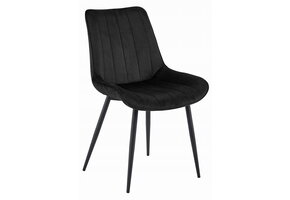 Eetkamerstoel SOSA - 2 stuks - zwart - velours - metaal