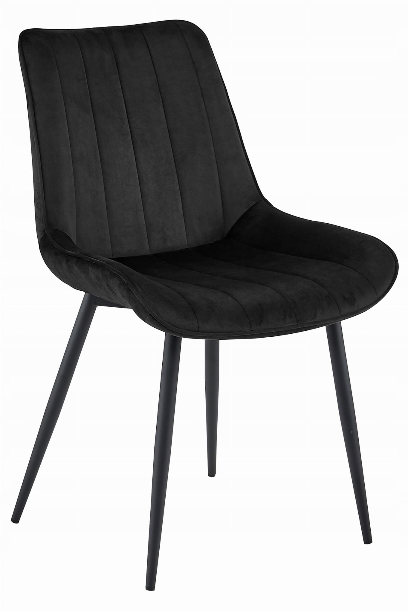 Eetkamerstoel SOSA - 2 stuks - zwart - velours - metaal