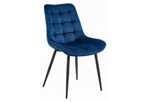 Eetkamerstoel BERA - 4 stuks - marineblauw - fluweel