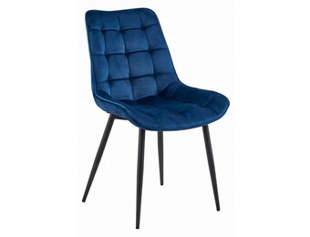 Eetkamerstoel BERA - 4 stuks - marineblauw - fluweel