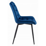 Eetkamerstoel BERA - 4 stuks - marineblauw - fluweel