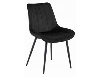 Eetkamerstoel SOSA - set van 3 - zwart - fluweel