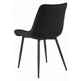 Eetkamerstoel SOSA - set van 3 - zwart - fluweel