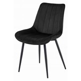 Eetkamerstoel SOSA - set van 3 - zwart - fluweel