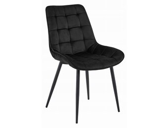 Eetkamerstoel BERA - zwart - fluwelen zitting - 88x54x60 cm