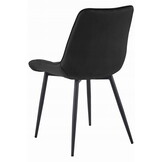 Eetkamerstoel BERA - zwart - fluwelen zitting - 88x54x60 cm