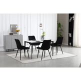 Eetkamerstoel BERA - zwart - fluwelen zitting - 88x54x60 cm