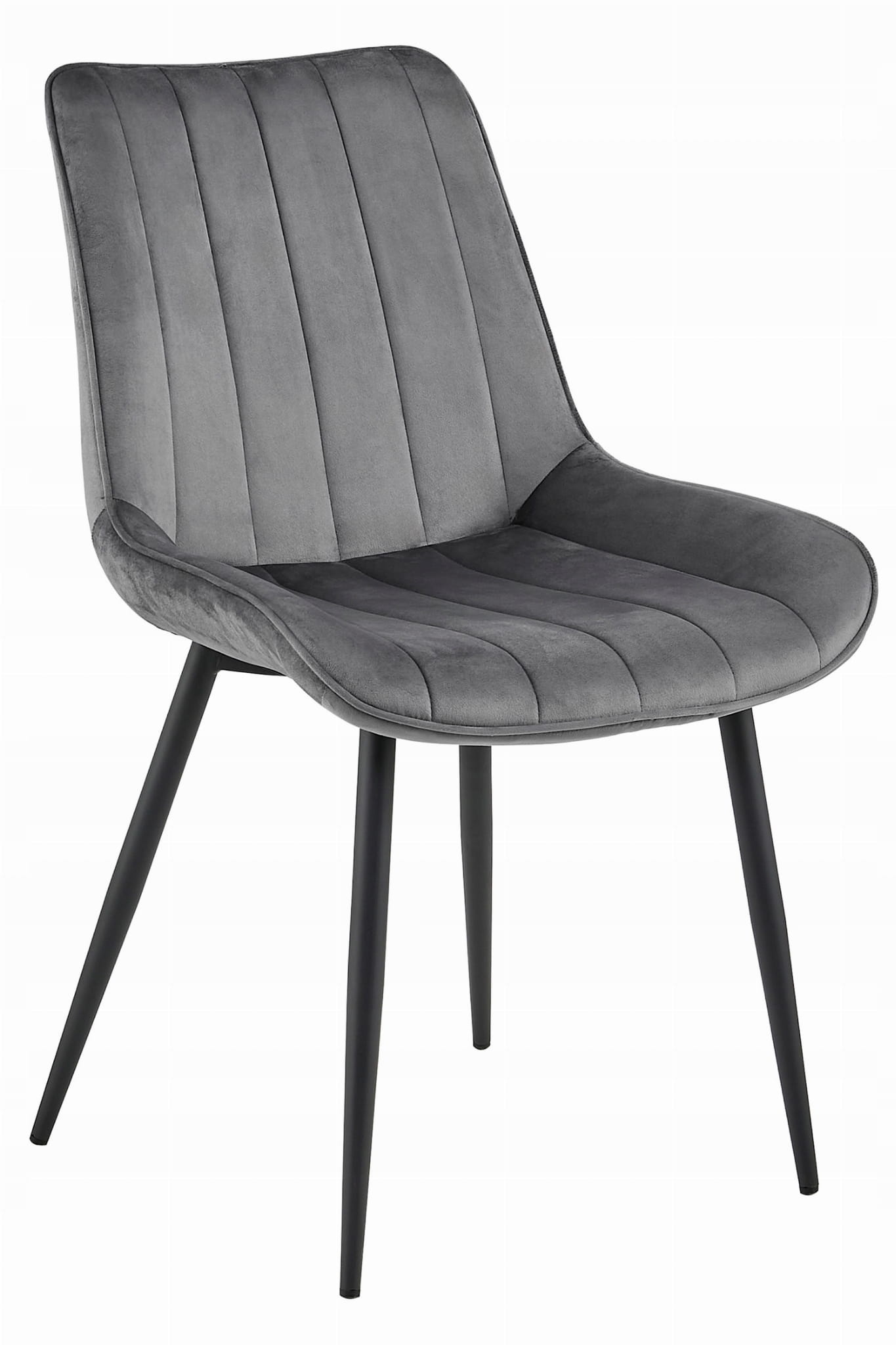 Eetkamerstoel SOSA - 4 stuks - donkergrijs - fluwelen zitting
