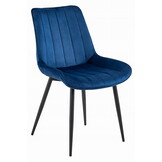 Eetkamerstoel SOSA - marineblauw - fluweel - metaal
