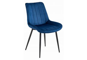 Eetkamerstoel SOSA - marineblauw - fluweel - metaal