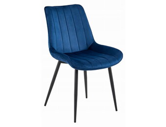 Eetkamerstoel SOSA - marineblauw - fluweel - metaal