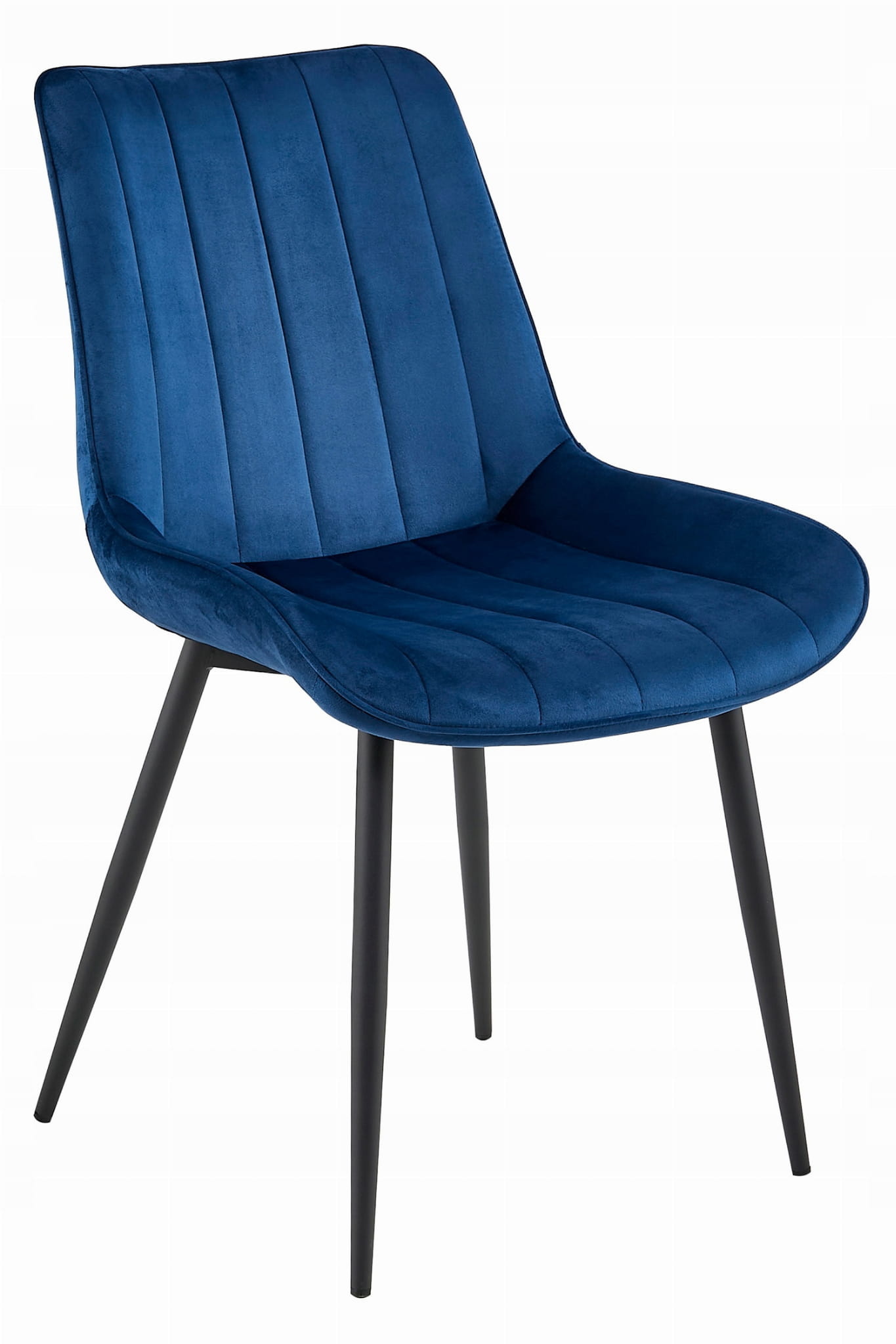 Eetkamerstoel SOSA - marineblauw - fluweel - metaal