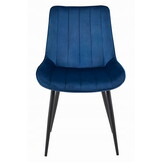 Eetkamerstoel SOSA - marineblauw - fluweel - metaal