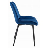 Eetkamerstoel SOSA - marineblauw - fluweel - metaal