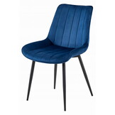Eetkamerstoel SOSA - marineblauw - fluweel - metaal