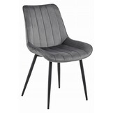 Eetkamerstoel SOSA - 3 stuks - donkergrijs - fluwelen zitting