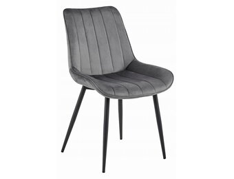 Eetkamerstoel SOSA - 3 stuks - donkergrijs - fluwelen zitting