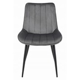Eetkamerstoel SOSA - 3 stuks - donkergrijs - fluwelen zitting