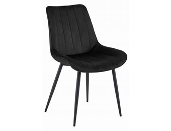 Eetkamerstoel SOSA - zwart - velours - metaal