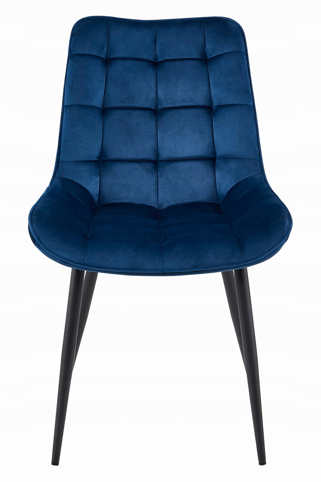 Eetkamerstoel BERA - marineblauw - fluwelen zitting - 88x54x60 cm