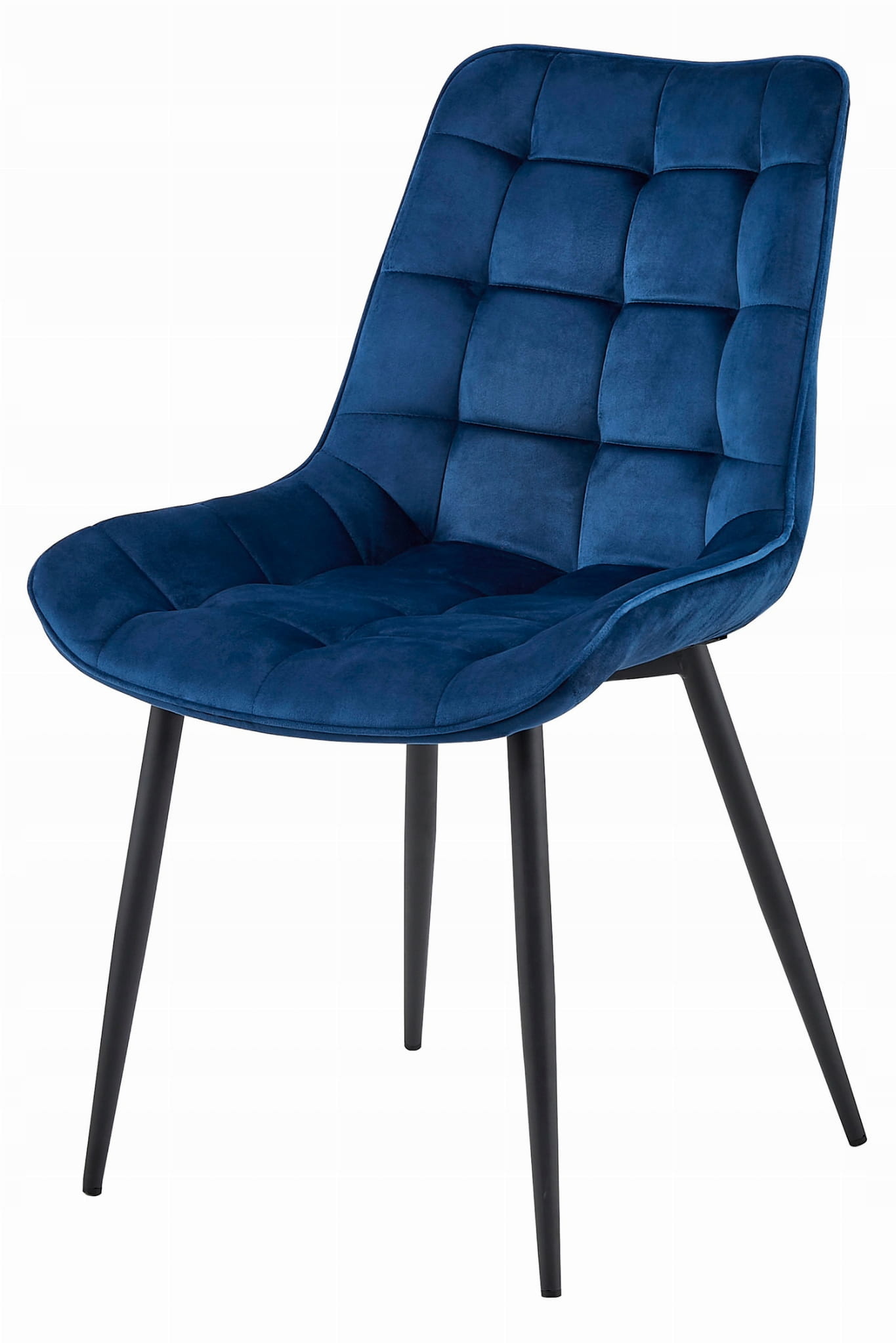 Eetkamerstoel BERA - marineblauw - fluwelen zitting - 88x54x60 cm