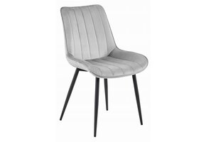 Eetkamerstoel SOSA - zilvergrijs - velours - metaal