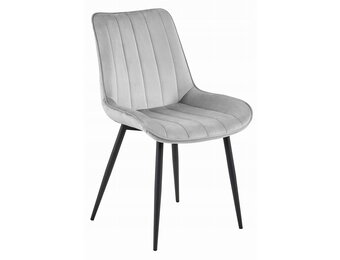 Eetkamerstoel SOSA - zilvergrijs - velours - metaal