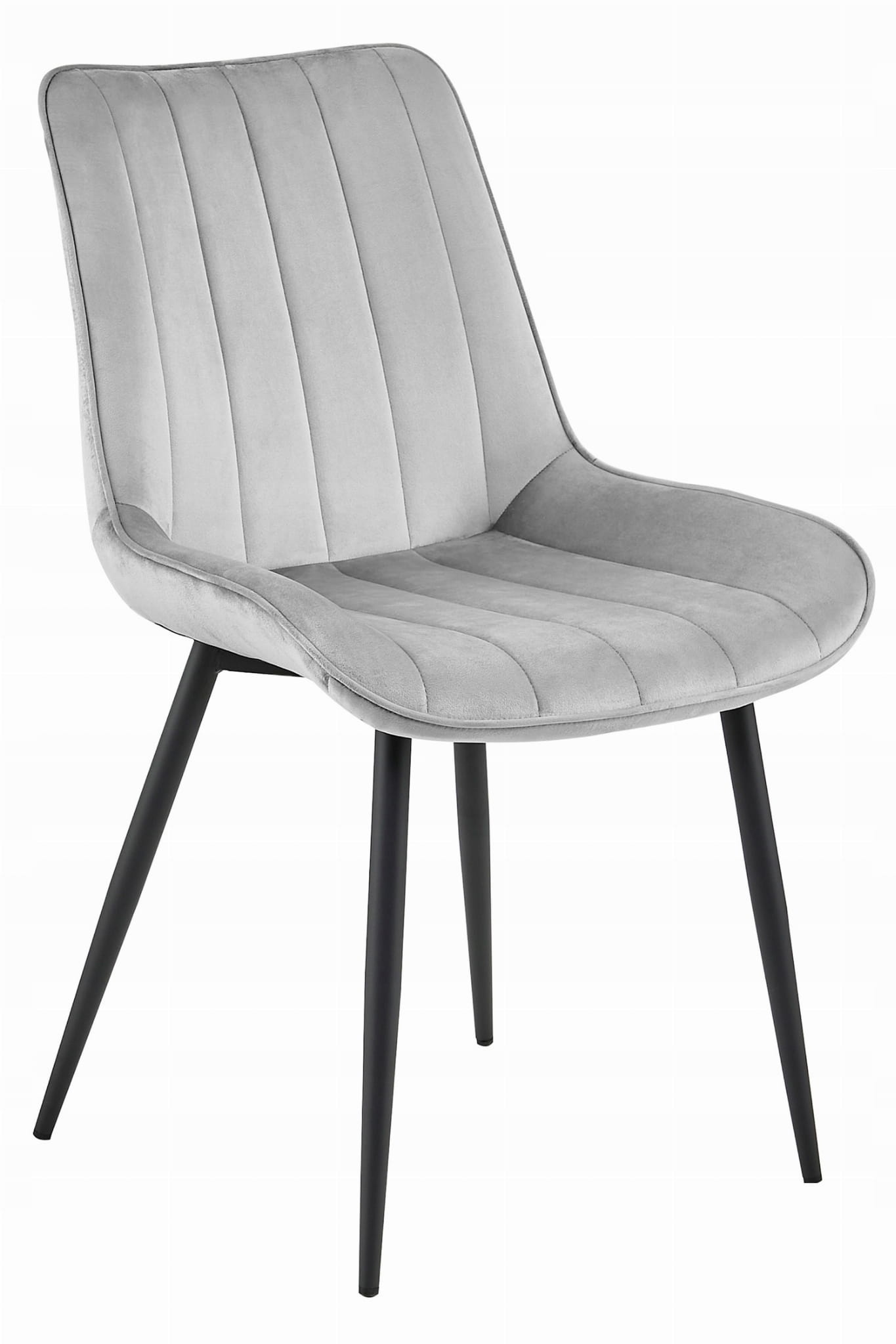 Eetkamerstoel SOSA - zilvergrijs - velours - metaal
