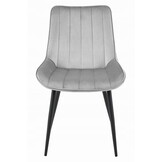 Eetkamerstoel SOSA - zilvergrijs - velours - metaal