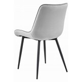 Eetkamerstoel SOSA - zilvergrijs - velours - metaal
