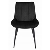 Eetkamerstoel SOSA - set van 4 - zwart - fluwelen zitting