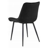 Eetkamerstoel SOSA - set van 4 - zwart - fluwelen zitting