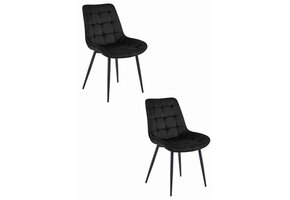 Eetkamerstoel BERA - set van 2 - zwart - 88x54x60 cm